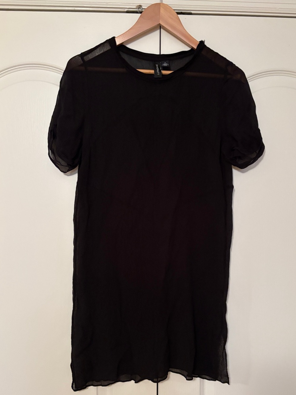 Skingraft Black Sheer Short-Sleeve Mini